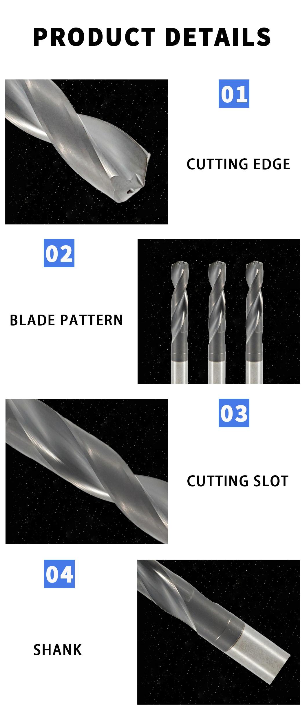 Manufactory Tungsten Carbide Drill Bits CNC Milling Cutter