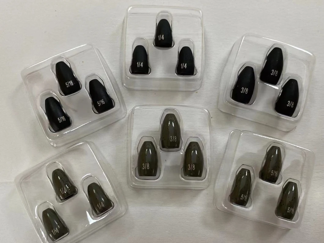 Fishing Sinker Tungsten Worm Weight of Green Pumpkin with ID on Weight (1/4oz, 5/16oz, 3/8oz, 1/2oz, 3/4oz, 1oz)