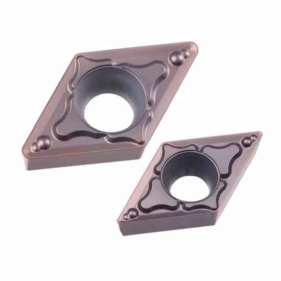 Inserto in carburo Wyk Dcmt/Vbmt/Cnmg Inserti per tornitura a doppio rivestimento in carburo Barra di alesatura Dcmt per utensili di tornitura interna di tipo D Rivestimento CVD in carburo